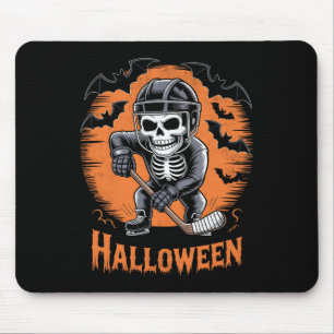 Ice Hockey Skeleton Halloween Mouse Pad