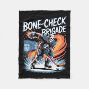 Ice Hockey Skull Team Bone-check Power Funny Hallo Fleece Blanket