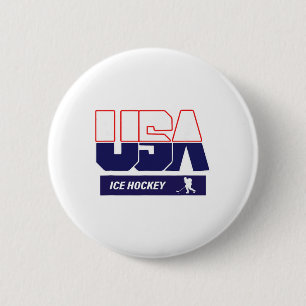 Ice Hockey Souvenir Usa Team 2 Inch Round Button