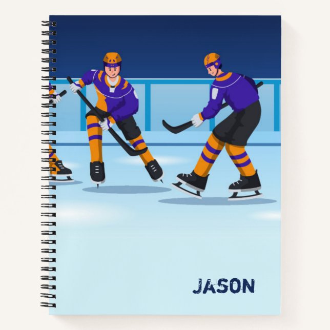 Ice Hockey Spiral Notebook Custom (Front)