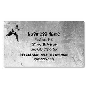 Ice Hockey Sport Player Magnetic Business Card