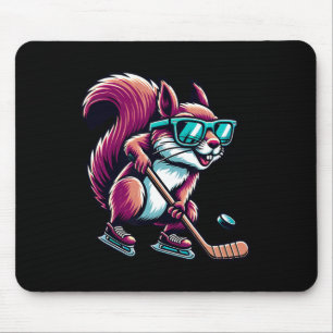 Ice Hockey Squirrel Cool Gles Skating  Mouse Pad