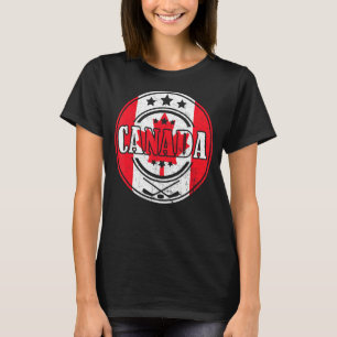 Ice Hockey Stick Maple Leaf Canadian Flag Canada D T-Shirt