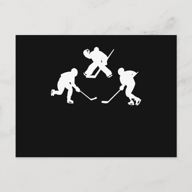 Ice hockey stick player silhouette cool sport gift postcard (Front)