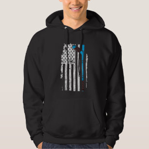 Ice Hockey Stick US American Flag Hoodie