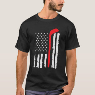 Ice Hockey Stick US Flag Patriotic Men Boys Kids Y T-Shirt