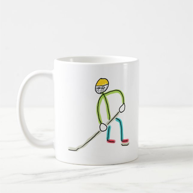 Ice Hockey Stickman Coffee Mug (Left)