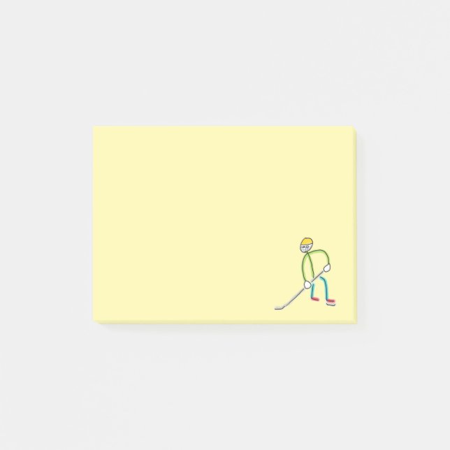 Ice Hockey Stickman Post-it Notes (Front)