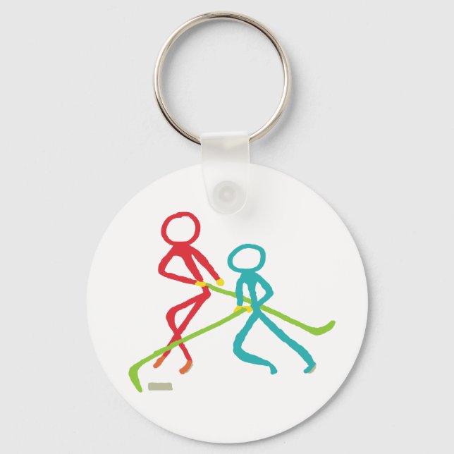 Ice Hockey Stickmen Keychain (Front)