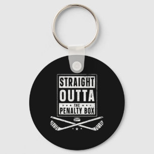 Ice Hockey Straight Outta Penalty Box Funny Men Bo Keychain