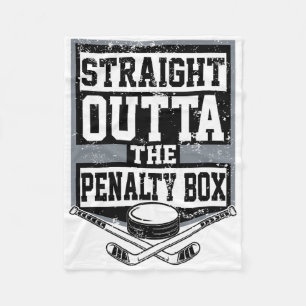 Ice Hockey Straight Outta The Penalty Box Funny Pl Fleece Blanket