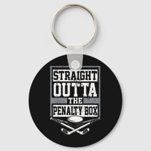 Ice Hockey Straight Outta The Penalty Box Funny Pl Keychain