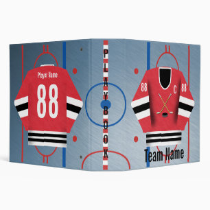 Ice Hockey Team Jersey Playbook Binder