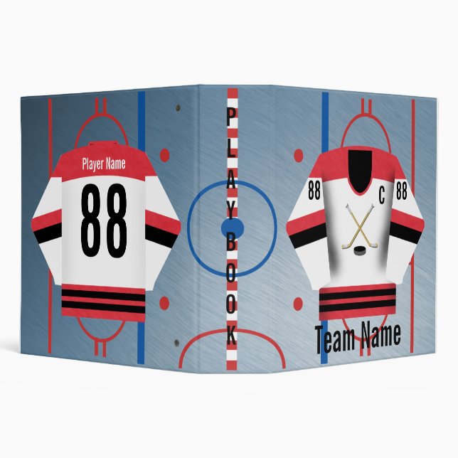 Ice Hockey Team Jersey Playbook Binder (Background)