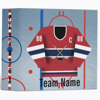 Ice Hockey Team Jersey Playbook Binder