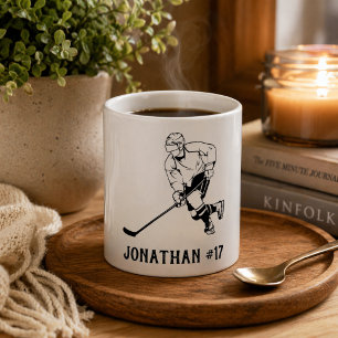 Ice Hockey Team Player Monogram Coffee Mug