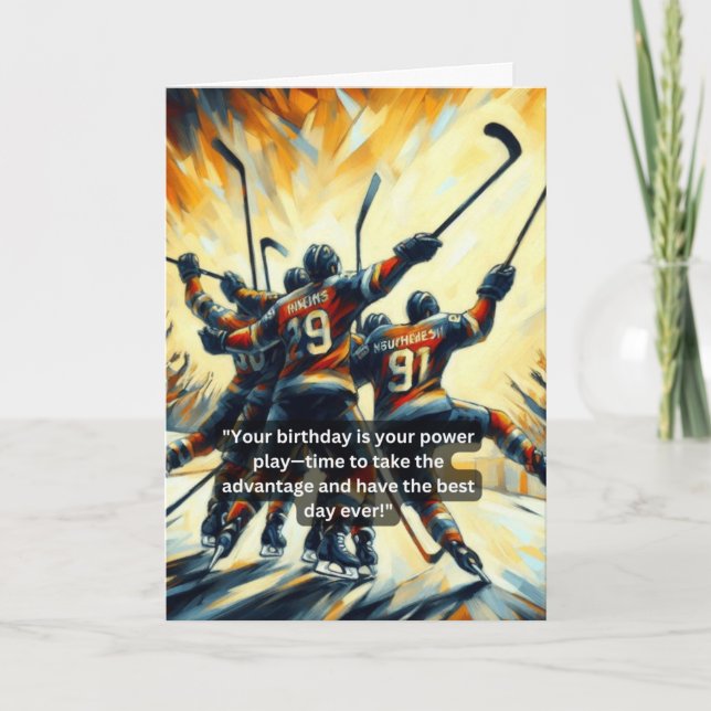 Ice Hockey Team Power Play Together Card (Front)