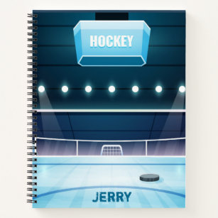 Ice Hockey Themed Personalized Notebook