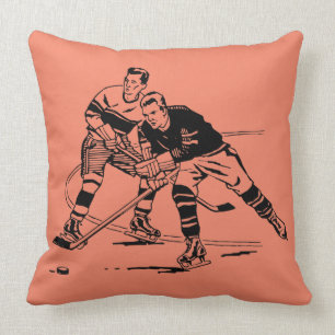 Ice hockey throw pillow