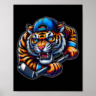 Ice Hockey Tiger Fierce Competition  Poster