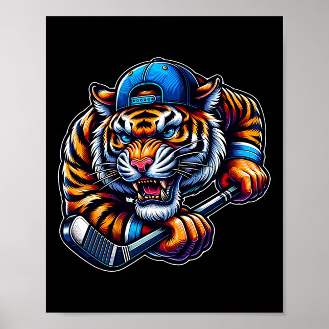 Ice Hockey Tiger Fierce Competition  Poster (Front)