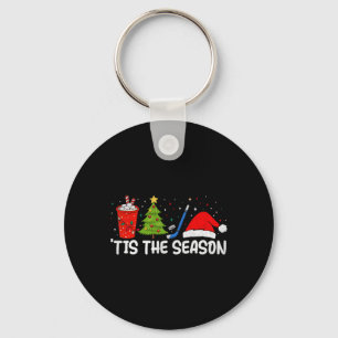 Ice Hockey Tis The Season Funny Christmas Hockey F Keychain