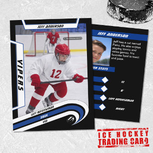 Ice Hockey Trading Card in Lively Blue