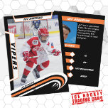 Ice Hockey Trading Card in Lively Orange<br><div class="desc">Introducing our "Ice Hockey Jersey Number Logo Orange Trading Card" collection – a thrilling fusion of customization and vibrancy for dedicated hockey enthusiasts! Unleashing in packs of 100, these finely printed cards offer a canvas for your personal touch, creating a truly unique tribute to the exciting world of hockey. **Front...</div>