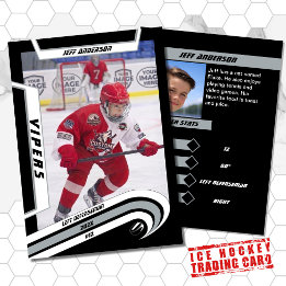 Ice Hockey Trading Card in Lively Silver