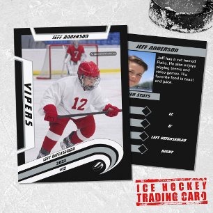 Ice Hockey Trading Card in Lively Silver