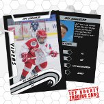 Ice Hockey Trading Card in Lively Silver<br><div class="desc">Introducing our "Ice Hockey Jersey Number Logo Silver Trading Card" collection – a sleek and customizable tribute for hockey enthusiasts who appreciate sophistication and personalization. Available in packs of 100, these finely crafted cards provide the perfect canvas to showcase your unique vision of the dynamic world of hockey. **Front Design:**...</div>