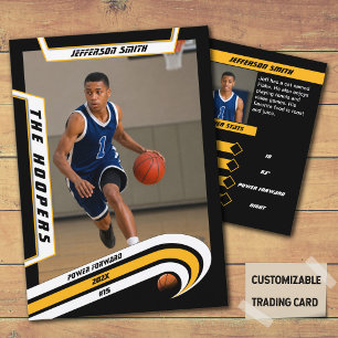 Ice Hockey Trading Card in Lively Yellow