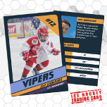 Ice Hockey Trading Card in Vibrant Violet<br><div class="desc">Parents of little league ice hockey players can proudly share their kids' achievements on the field with these customizable Violet trading cards. Both photos, front and back, can be altered to showcase your own little leaguer, including a changeable Jersey Number. Nearly all text on the back can be modified, including...</div>