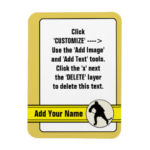 Ice Hockey Trading Card  Magnet Template