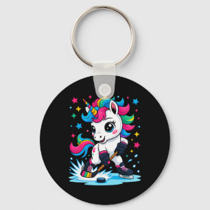 Ice Hockey Unicorn Kawaii  Keychain