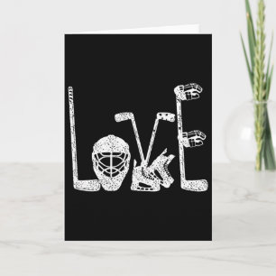 Ice Hockey Valentine's Day For Lovers Hockey Boys  Card