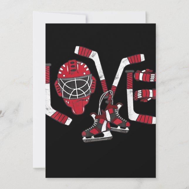 Ice Hockey Valentines Day Love Cute Gift Boys Girl Holiday Card (Front)