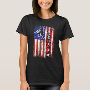 Ice Hockey Vintage American Flag Patriotic Usa Dad T-Shirt