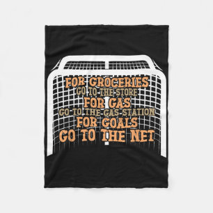 Ice Hockey Vintage For Groceries Go To The Store F Fleece Blanket