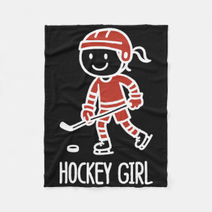 Ice Hockey Vintage Girl Hockey Girl Fleece Blanket