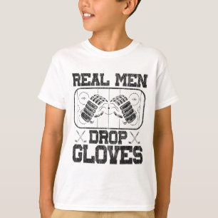 Ice Hockey Vintage Gloves Real Men Drop Gloves (1) T-Shirt
