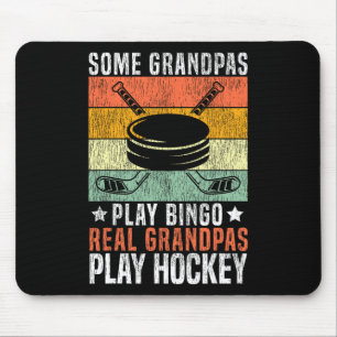 Ice Hockey Vintage Grandpa Retro Some Grandpas Pla Mouse Pad