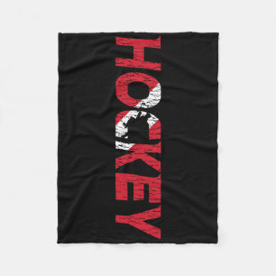 Ice Hockey Vintage Hockey  Fleece Blanket