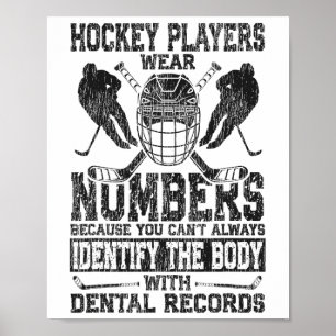 Ice Hockey Vintage Hockey Players Wear Numbers Bec Poster