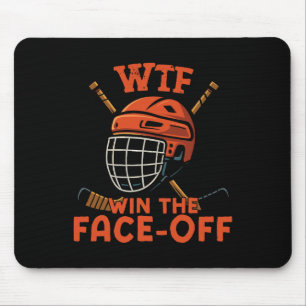 Ice Hockey Vintage Wtf Win The Face-off  Mouse Pad