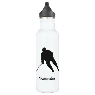 Ice Hockey water bottle player name black