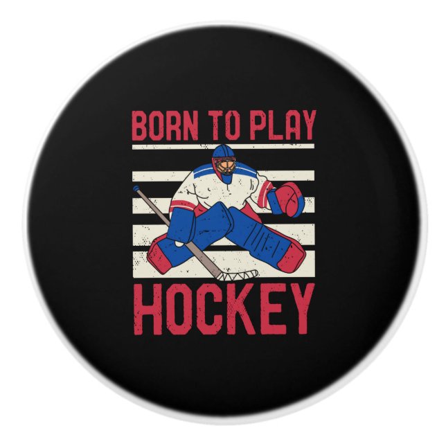 Ice Hockey Winter Sports Ceramic Knob (Front)