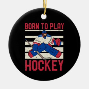Ice Hockey Winter Sports Ceramic Ornament