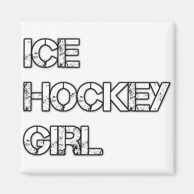 Ice hokey girl magnet (Front)