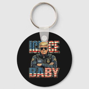 Ice Ice By Trump Funny Trump Meme 2026 Retro Keychain